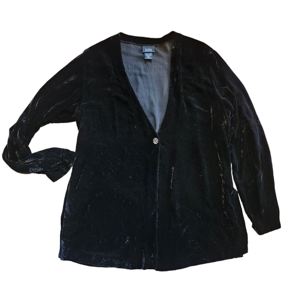 Eileen Fisher Jackets & Blazers - Eileen Fisher Womens Velvet One Button Cardigan Black Size Medium A37